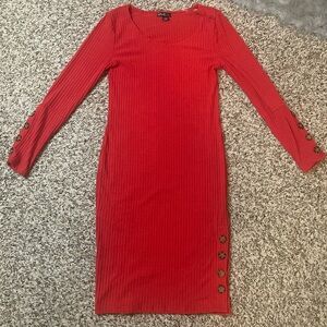 Love Red Button Dress